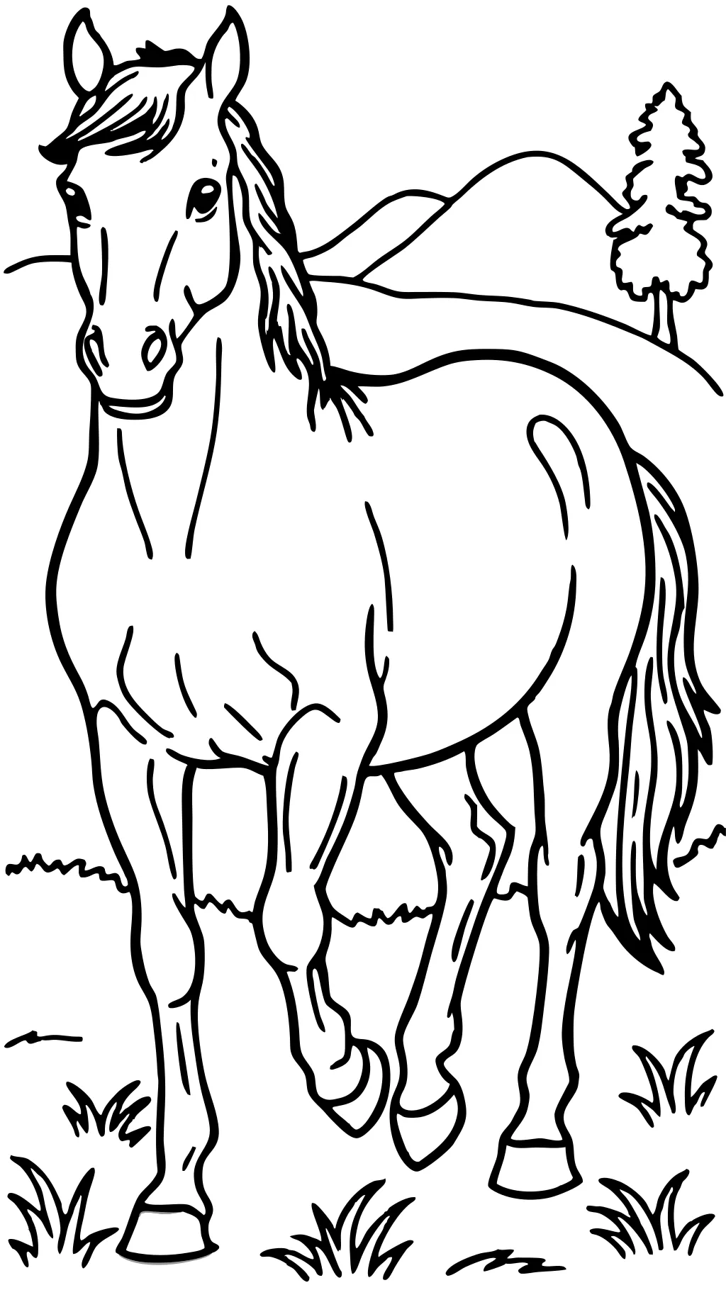 realistic coloring pages of horses